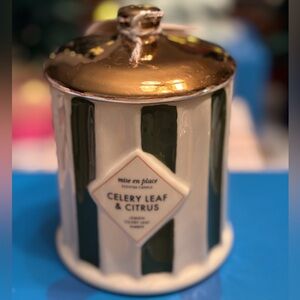 Celery Leaf & Citrus Scented Candle - Gold and Green by Anthropology. 6.5 oz.
